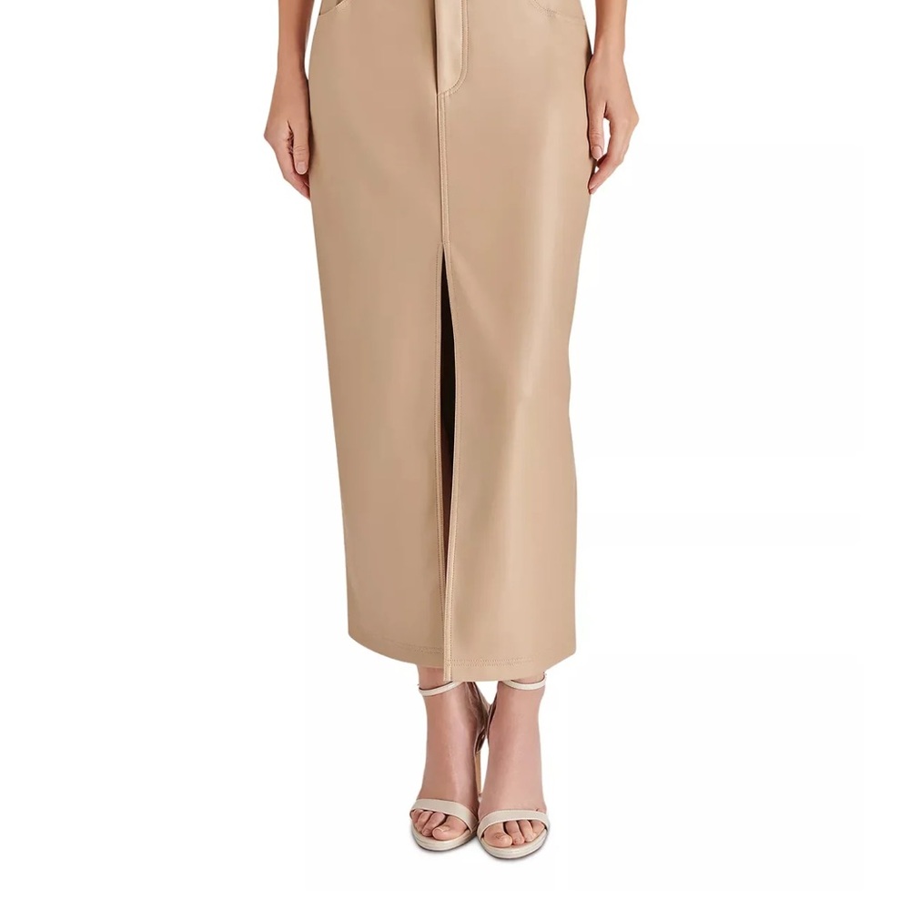 Steve Madden Faux Leather Tan Pencil Skirt